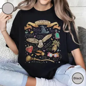 Wizard Essentials Shirt for Fan Featuring Wizarding World Theme Perfect for Halloween Fall Season Gift for Book Lovers