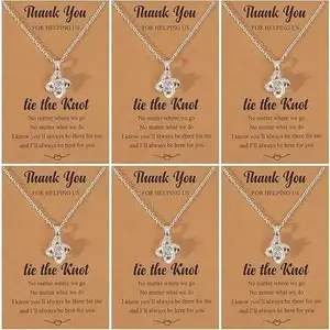 Veliora Gift S 6 Pcs Bridesmaid Gifts Bridesmaid Prom Necklace for Women Prom Night Jewelry Tie The Knot Necklace Wedding Gifts Bridesmaids Proposal Gift initial luck