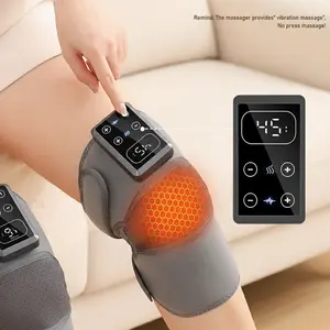 Cordless Knee Massager with Heat and Vibration, Electric Heated Knee Massager with 5 Heat Gears and 3 Vibration Modes, Knee Pain Tool, Gifts for Men Women
