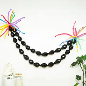 100 Pcs Biodegradable Quick Link Balloons 6" Matte Pastel Black, Latex Linking Balloons for Balloon Chains, Garland, Arch, Backdrop & Wall Decor