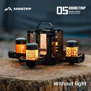 ShineTrip05 series outdoor Tiangong light Box [Without light], DIY lampshade made of stainless steel, sturdy and durable, lamp stand with adjustable handle and bidirectional hanging design, foldable and easy-to-store camping tool