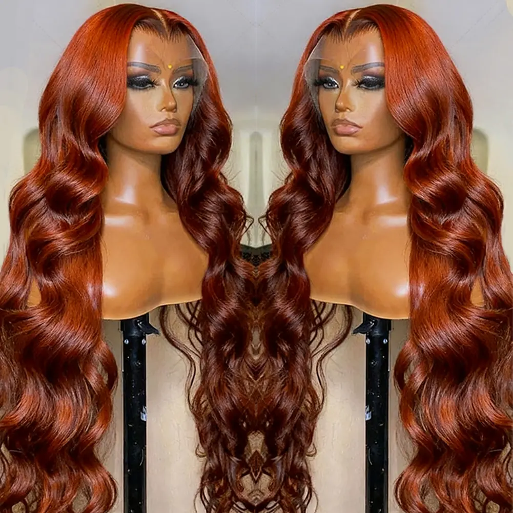 Bling Hair Reddish Brown Body Wave Transparent 13x6 Lace Front Wigs Human Hair 180 Density 4# 13x4 HD Lace Frontal Wigs Human Hair Brown Glueless Wig For Women Pre Plucked with Natural Hairline
