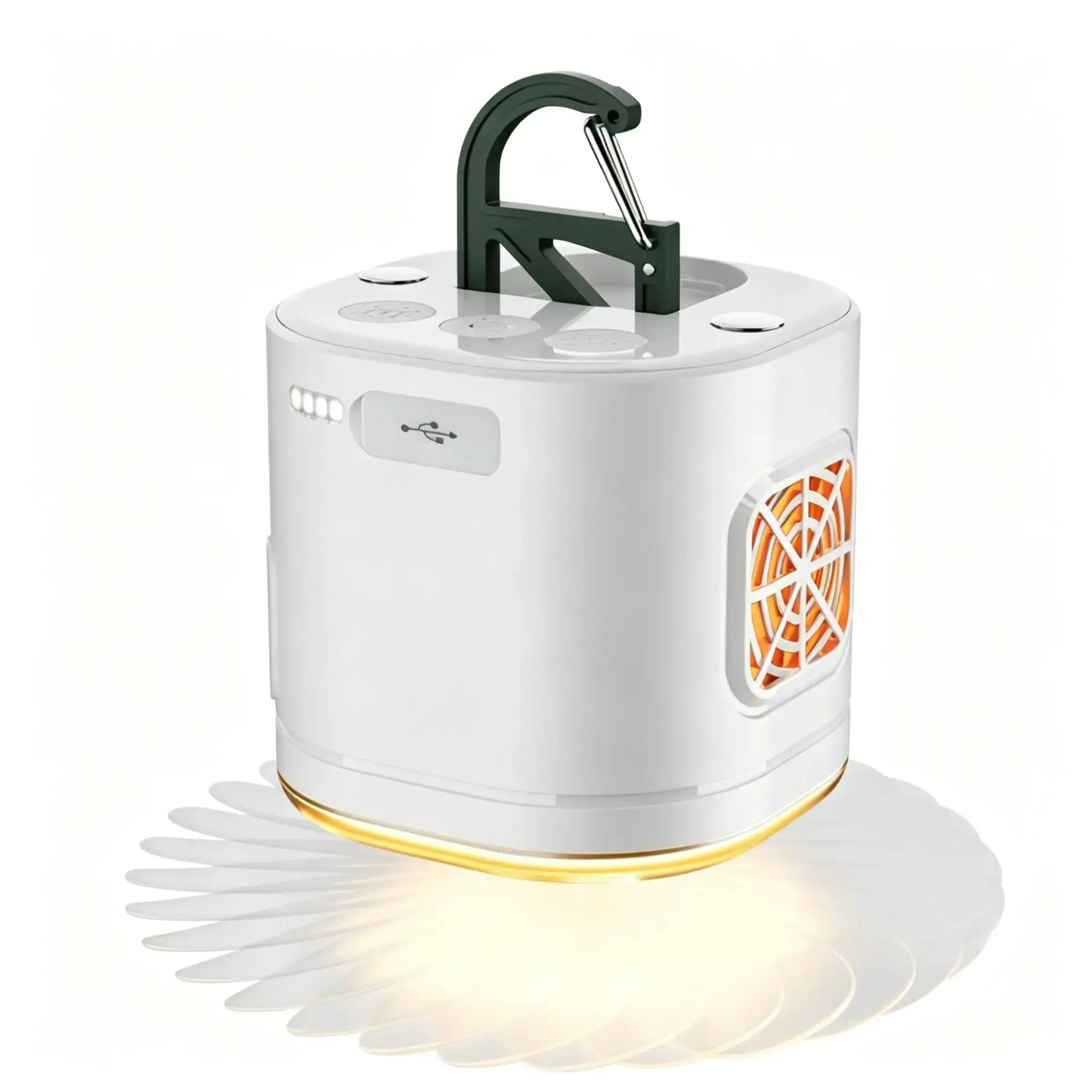 UOYGAO Portable Camping Lantern with Fan, USB Rechargeable Outdoor Light with Mosquito Repellent, Hanging Emergency Worklight and Power Bank for Hiking, Outdoor Camping Lights