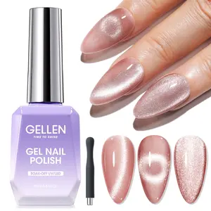 Gellen Cat Eye Gel Nail Polish, 18ml – Moonlight High Gloss Nude Gel Polish with Magnet Stick Acrylic Flawless Gentle Manicure Plant Shimmer Uv for Thanksgiving Christmas Singles’ Day Monday gift Salon