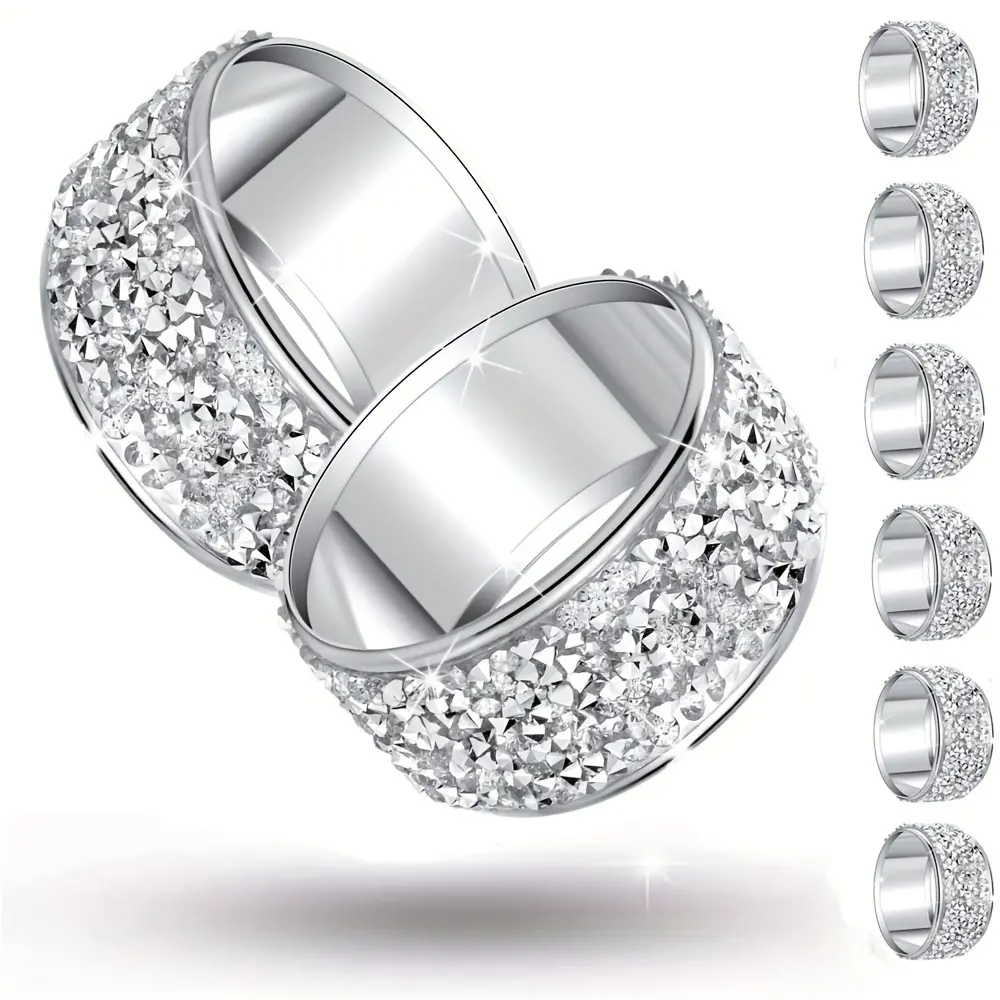 6 Pieces Silver Shiny Napkin Rings, Napkin Holders, Suitable Dining Tables, Thanksgiving, Weddings, Dinner Parties, Home Decoration