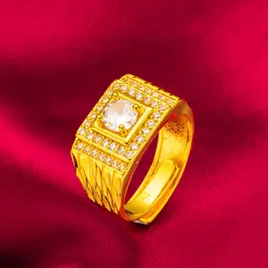 Male Stackable Ring, Boss Ring Jewelry, Eye-Catching Unique Design High-Quality Golden Fashion Accessory, Ideal Holiday Gift, Stackable Rings