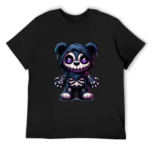 Scare Teddy Bears Print T-shirt Scary Funny Shirts Short Sleeve Graphic Tee Tops for Men
