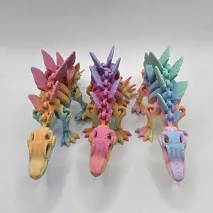 3D Printed Articulating Rainbow Flexi Skeleton Stegosaurus Dinosaur Figurine Great Gift and Desk Figure