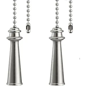 12 Inches Ceiling Fan Pull Chain Ornaments Extension 2 Pcs Silver Fan Pulls Set For Ceiling Light Lamp Fan Chain