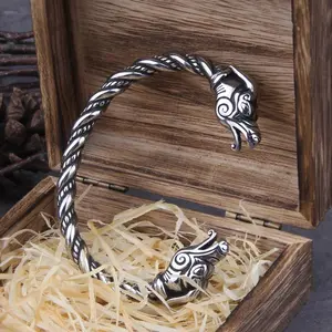 Stainless Steel Nordic Viking Norse Dragon Bracelet adjustable Men Wristband Cuff Bracelets