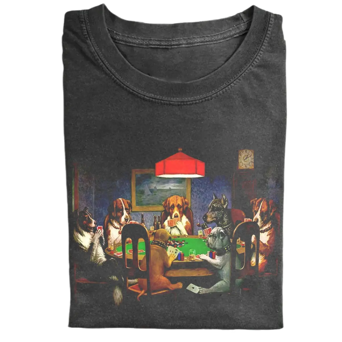 Funny Dogs Playing Poker Vintage T-Shirt and Sweatshirt – Retro Gambling Dog Meme Graphic Tee, Poker Night Humor Shirt, Unisex Streetwear