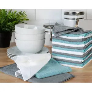 Mainstays Microfiber Assorted Solid Colors Dishcloths, 18 Piece