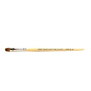 Tammy Taylor Sculpt #6W Kolinsky Brush - Extra Wide Head for Complete Control & Curved Tip for Even Cuticle Area - Hand Crafted in USA