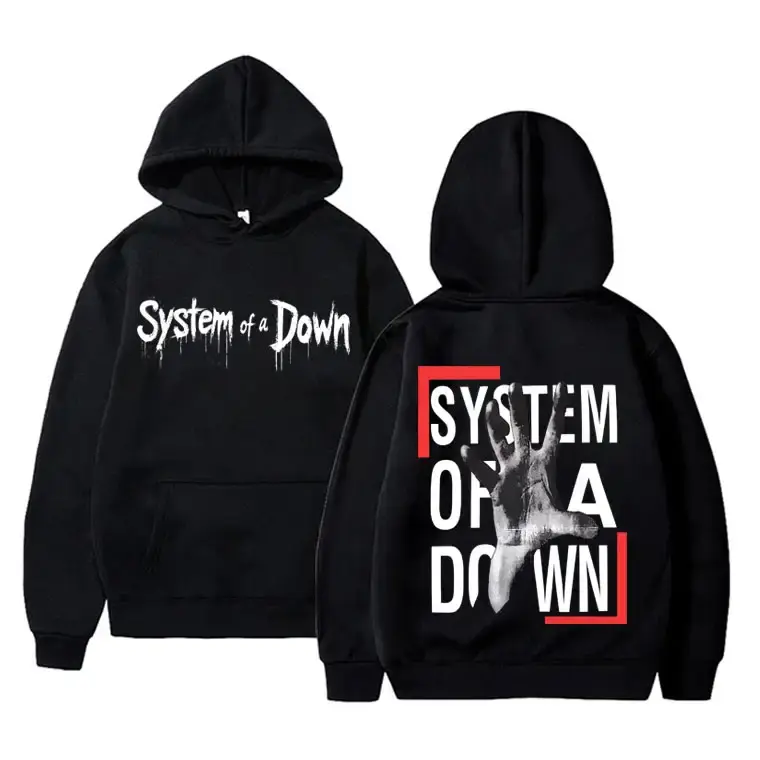 [Sale Up To 40%] 2 Side System Of A Down Double Sided Print Hoodie Men Women Rock Vintage Fleece Sweatshirt Men'S 90S Alternative Metal Merch Pullover