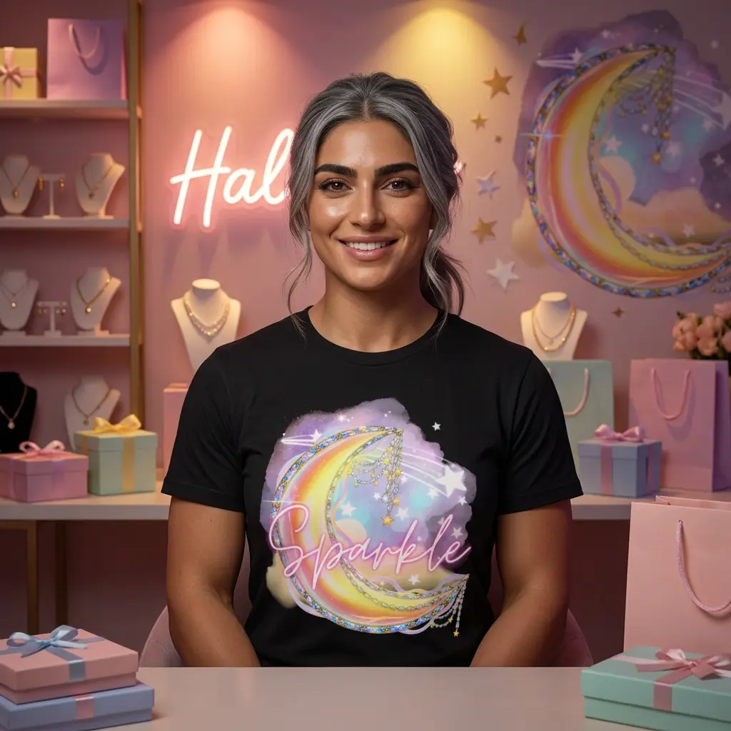 "Sparkle" Crescent Moon T-shirt/ Halo INSPIRED