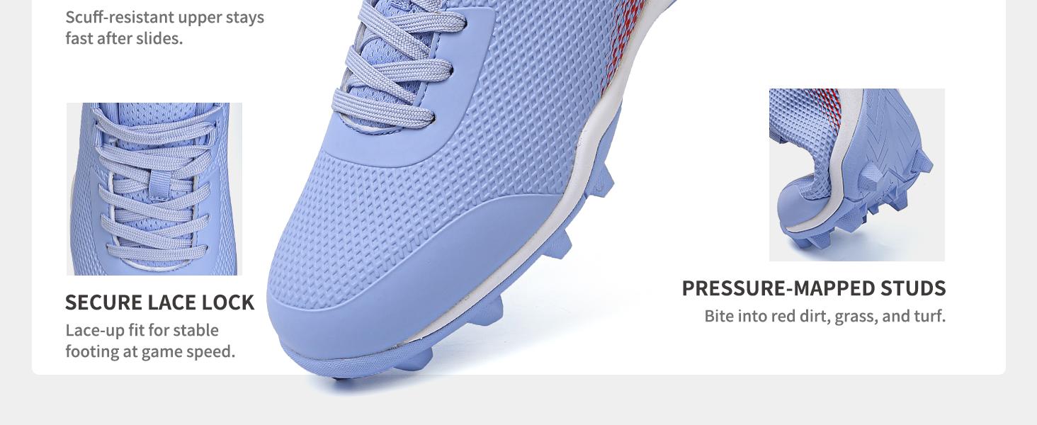 Baseball Cleats Men Molded Rubber Studs Mens Softball Shoes Turf Dirt Fields