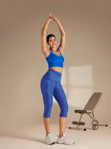 Fanka PowerBand Resistance Capri Leggings, Reversible Wear Sporty Sports Bottoms for Gym Workouts