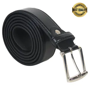 Leatherboss Genuine Leather Men's Stylish Casual Jeans Belt, Black