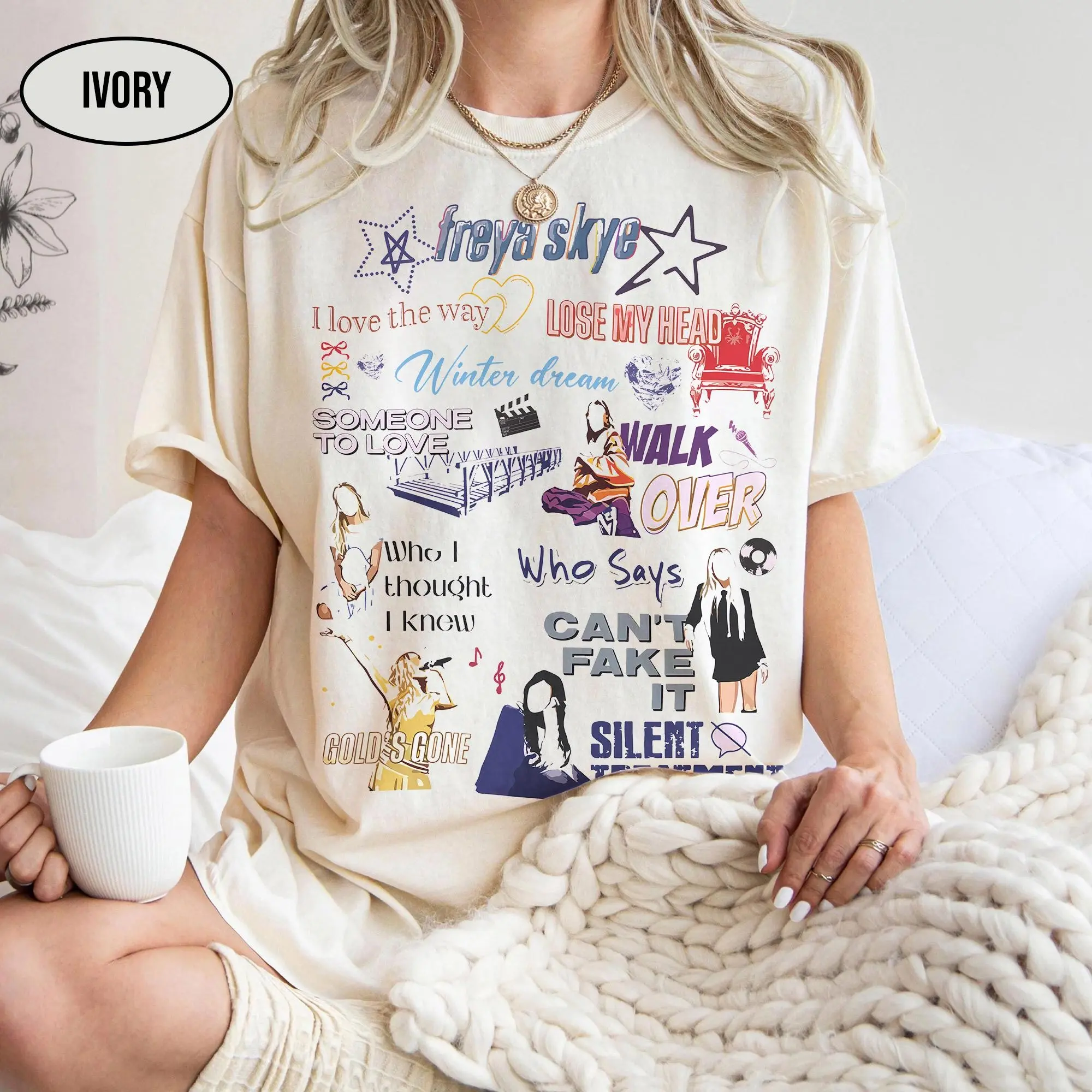 [SALE UP TO 50%] Vintage Freya Skye Stars Align Tour Comfort Color T-shirt, Worlds Collide Concert Fanwear Style, Retro Pop Tour Graphic, Unisex Oversized Casual Gift