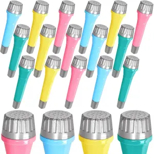 16 Pcs Small Plastic Microphones Bulk, Toy Set Birthday Party Favors Stage Prop for Girls and Boys( 5 Inch Tall) Pink,Blue,Yellow,Green - Home Improvement.