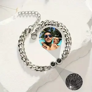 L&M Photo-Engraved Projection Jewelry - Personalized Birthday Gift| Custom Gift Projection Bracelet - Euro-American Fashion, Minimalist & TrendyLuxurious Jewelry Perfect for Gifting Your Loved One stocking  Interchangeable Christian Silicone Bracelets