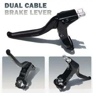 Dual Cable Brake Lever for Linear Pulled Brakes Four-Finger Design Left or Right Hand Actuated Double Pull Lever