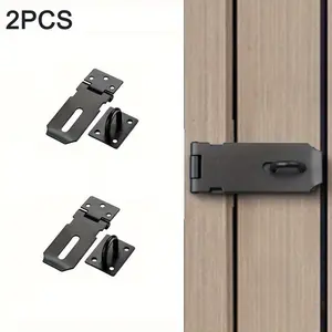 2pcs Modern Style Stainless Steel Latch, Durable Cabinet Lock, Secure Fastener for Old Wooden Doors, Drawers, Living Room Cabinets