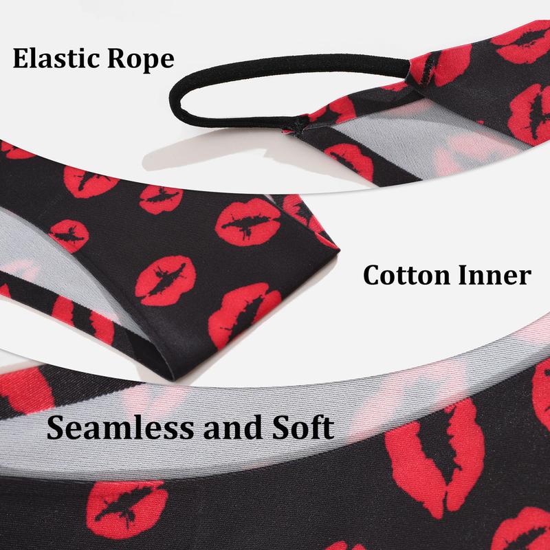 FINETOO 14 Pack Seamless Print Low Rise Thongs for Women Comic No Show Comfortable Bikini Soft Breathable Womenswear