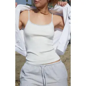 John Galt Women's White & Light Blue Skylar Tank Top