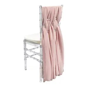 5 Pack 6 Ft Chiffon Chiavari Chair Sashes Blush
