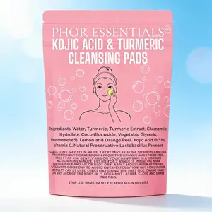 PHOR Essentials Kojic Acid & Turmeric Cleansing Pads – Gentle Daily Exfoliating Pads for Dark Spots, Sensitive Skin Brightening & Smoothing (1 Piece Pack)