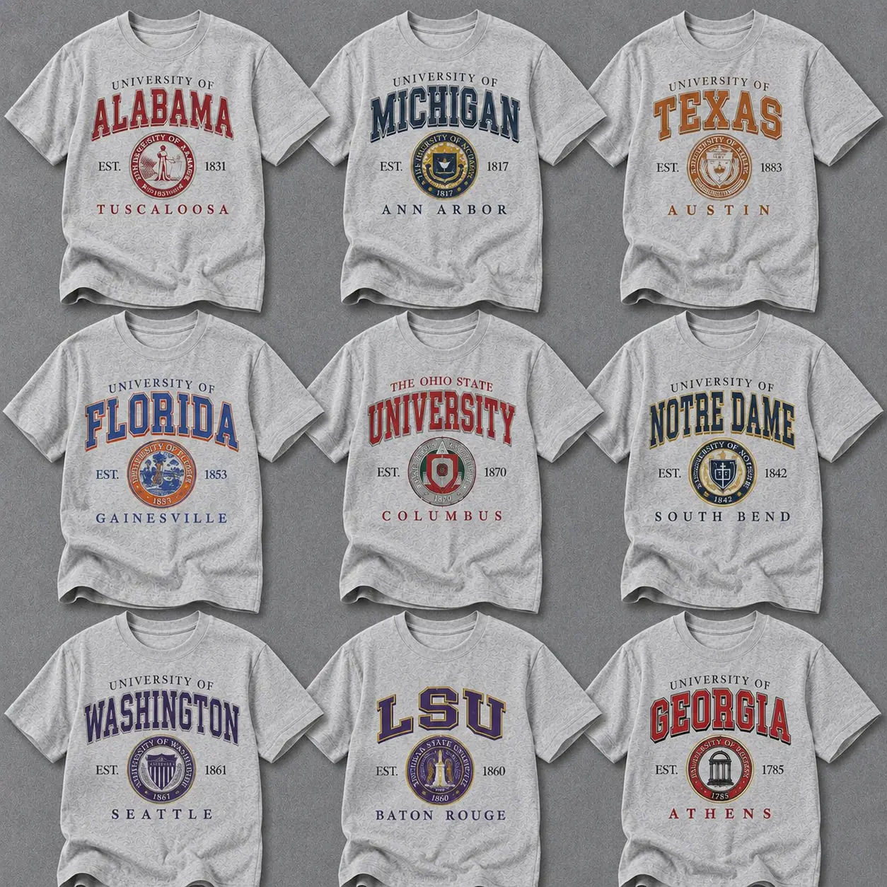 Vintage College University Seal Graphic T Shirt Retro Campus Heritage Tee Distressed Collegiate Logo Shirt Classic Football Fan Apparel Alumni Gift Game Day Unisex Vintage Sports Tee for Men Women