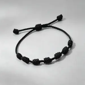 7-Knot Adjustable Cord Knotted Bracelet for Protection, Evil Eye & Good Luck – Unisex Fashion Accessory