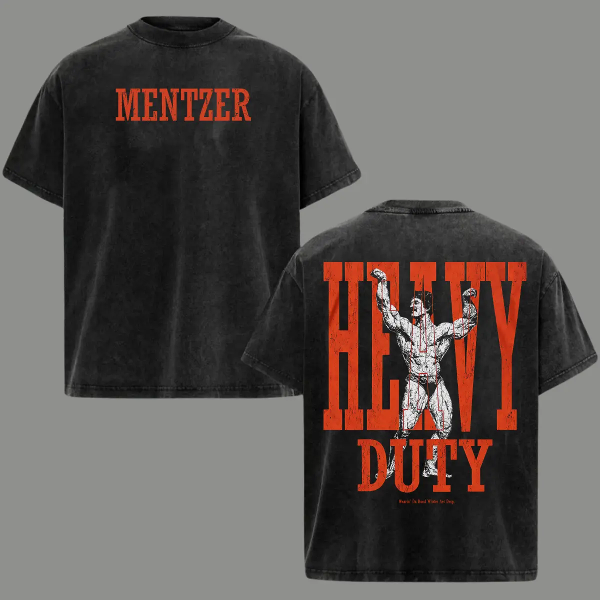 Mentzer Heavy Duty Vintage Washed T Shirt Bodybuilding Graphic Tee Oversized Gym Shirt Retro Fitness Pump Cover Old School Muscle Workout Apparel Unisex Streetwear Cotton Casual Training Tee Gift for Men Women Fitness Enthusiasts
