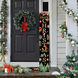 Christmas Porch Sign, Red Bird Signs for Front Porch, Snowflake Wooden Signs Yard, Vertical Wood Sign Standing for Patio Front Door Porches, Merry Christmas Holiday Home Party Entryway Yard Wall Decor Indoor Outdoor, 47x8 inch