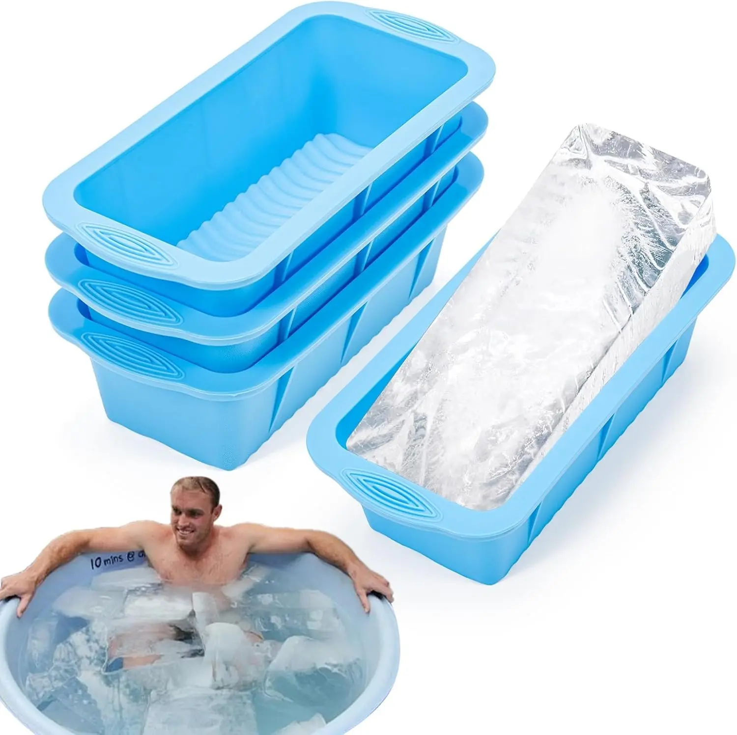 Extra Large Ice Block Mold, 4 Pack 9.4lb Big Ice Cube Molds
