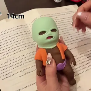 1-piece or 4-piece set,creative and quirky black baby stress reliever—a small black rubber doll that fits in the palm of your hand. A fun, stress-relieving toy and a quirky,playful gift.Slow-rebound toy,suitable for ages 12 and up.Packaged in a clear bag
