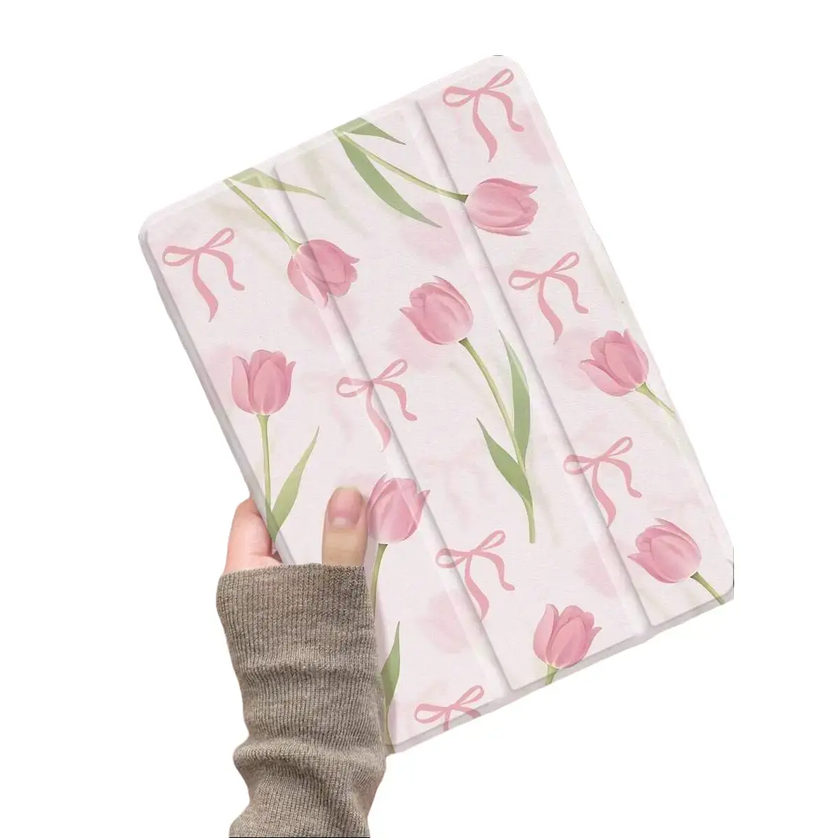 Ayotu Multicolor Leather Tablet Case with Flower Bow, Rose & Textured Patterns - Magnetic Close, Pen Holder, Auto Sleep/Wake Lid, Kickstand, Compatible with iPad 10.2in (9th/8th Gen 2021/2020), Samsung Galaxy Tab A8 10.5in 2022, Huawei MatePad 10.4in, Ipa