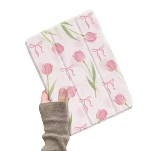 Ayotu Flower Bow And Rose Patterned Protective Case With IPad 10.2 Inch 2021/2020 IPad 9th/8th Generation,Compatible With Samsung Galaxy Tab A8 10.5 Inch 2022,Compatible With Huawei Matepad 10.4/ Tab Cover,With Pen Holder,Supports Automatic Sleep/Wake Lid