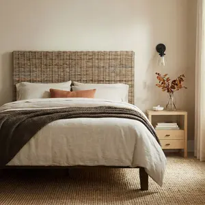 Reed Woven Rattan Panel Headboard