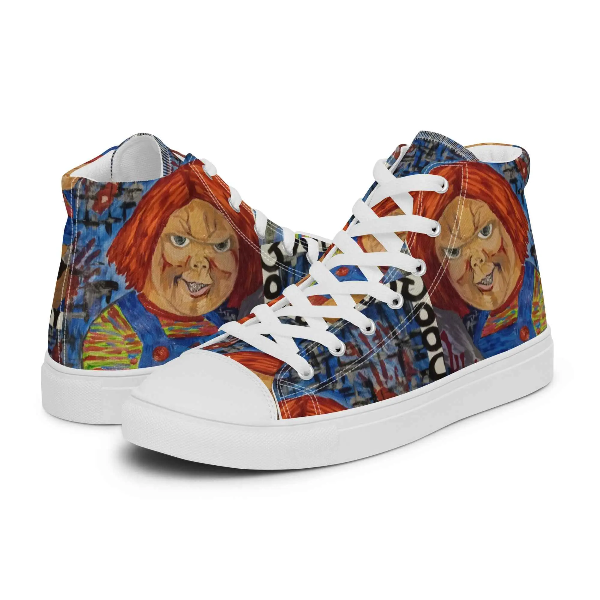 Chucky Custom Painted Sneakers – Horror Art by Fay