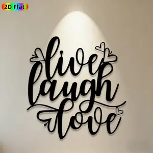 1pc "Live Laugh Love" Metal Wall Art, Inspirational Quote Statue Mural, Ideal Gift for Valentine's Day, Wedding, Home Decor Enthusiasts,  Metal Wall Decor Wall Sculptures, Perfect for Bedroom Wall & Garden Fence, Unique Gift for Quote Art Enthusiasts