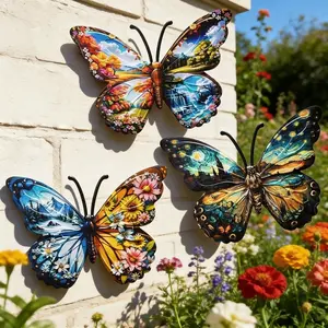 3pcs Large Metal Butterfly Wall Decor, Handmade Metal Art for Outdoor Gardens, Patios, Balconies, Patio Decoration, Reusable, Perfect Gift for Butterfly Lovers