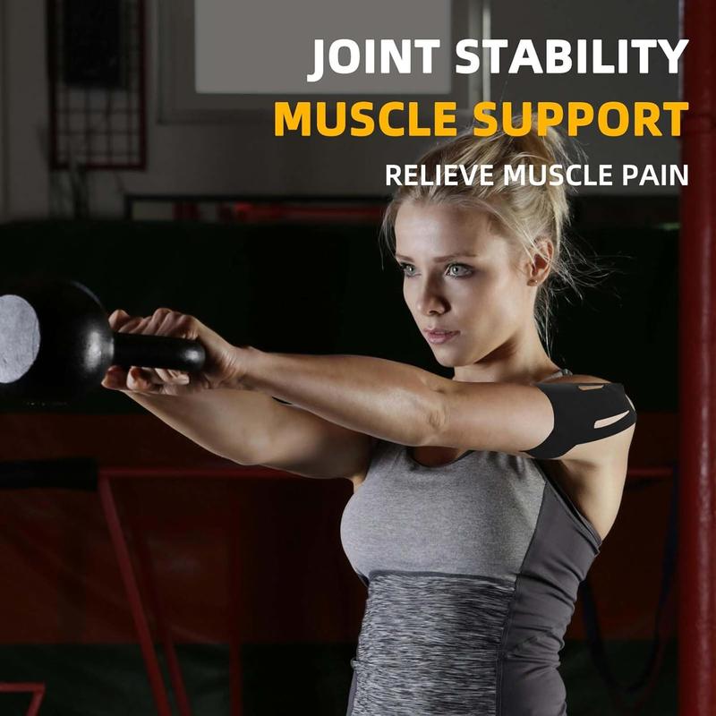 10 Kinesiology Tape for Shoulder Pain Relief Pre Cut Sports Waterproof Breathable Enhance Elastic Kinesiology Athletic Tape for Shoulder Support and Muscle Baseball Sports(Black)  Boxing Wrap Breathable Hypoallergenic Latex-Free Tap Shoulder Stabilite bac