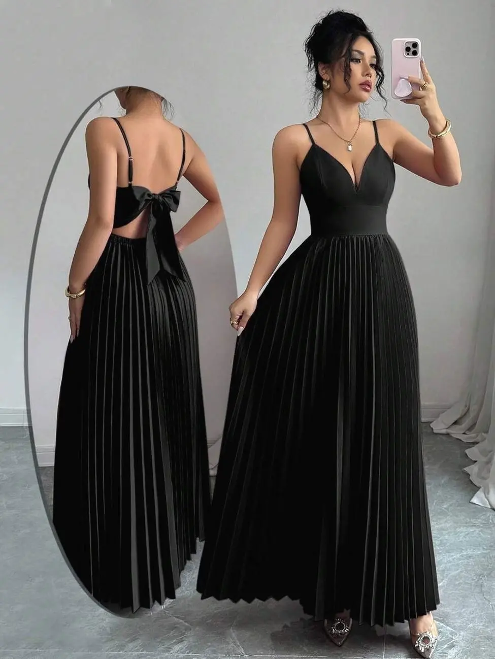 Women's Elegant Sexy Lace-Up Backless Spaghetti Strap Dress