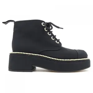 Pre-owned CHANEL Others Small Leather Goods LACE UP Grogram Boots