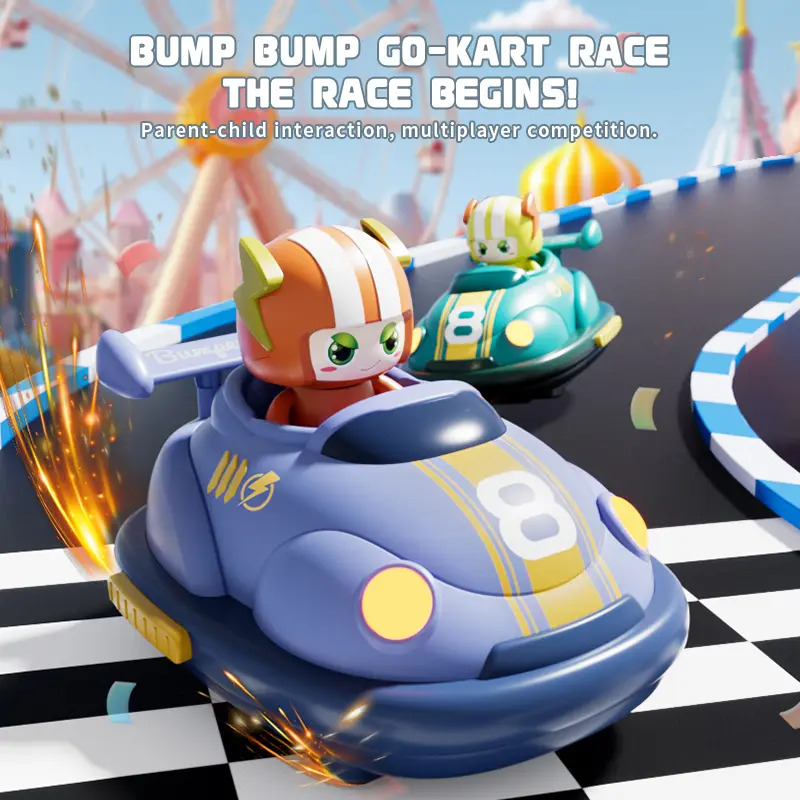 2 Cars Remote Control Bumper Car Set, RC Toys with Lights, Cartoon, Racing Battle RC Toy, Multilayer RC Toy Car, RC Car for Toddler Boys Girl