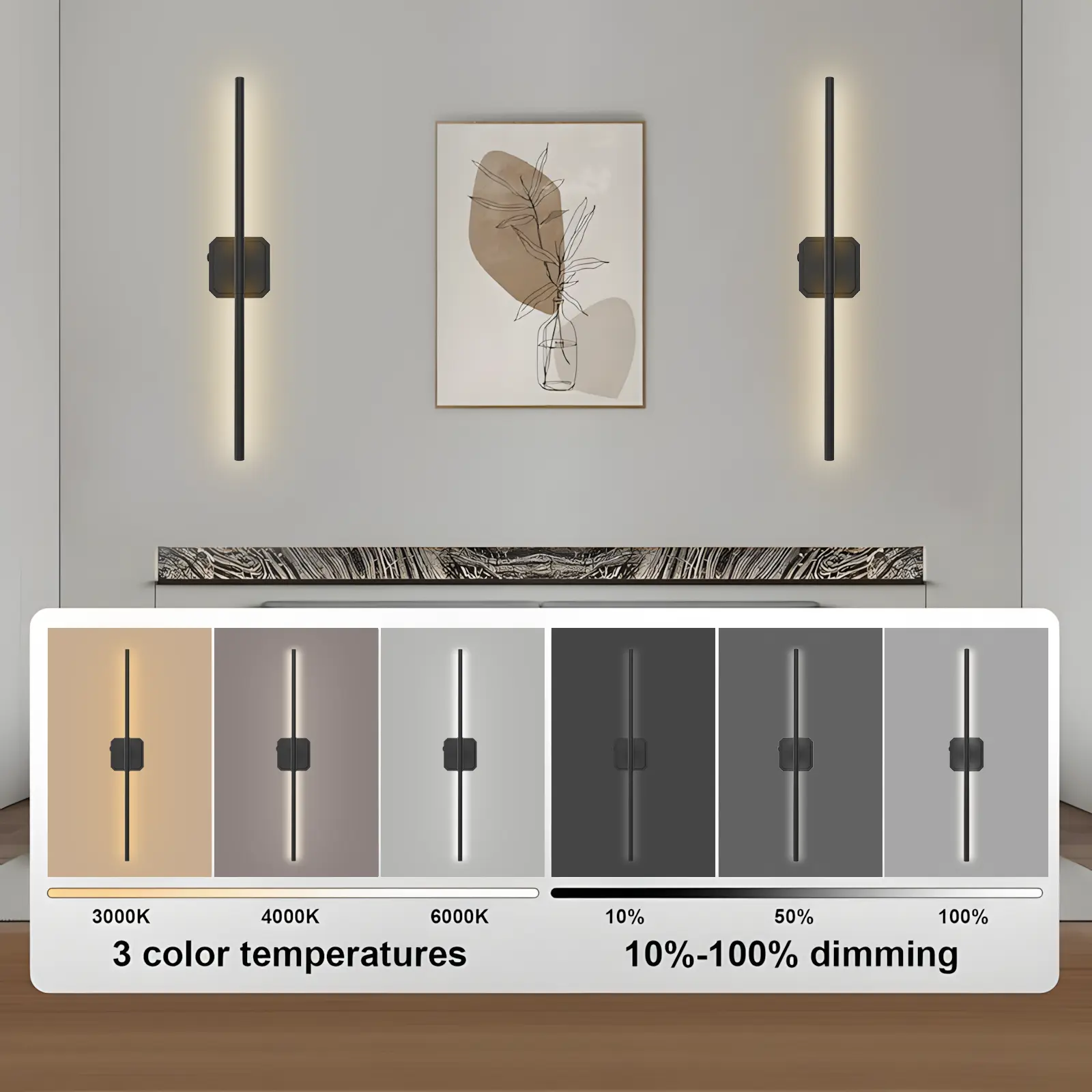 GALENTAL Flexible Arm Cordless Wall Sconces, 10000mAh Battery, 3 Color Temperatures (3000K/4000K/6000K), Stepless Dimmable Brightness, Easy Install with Remote, for Indoor Decoration, Dealsforyoudays