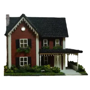 1:144 Scale Dollhouse KIT Tiny Country Farm House 5 Room Home Includes Greenery