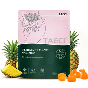 Taeci Women's Health Probiotic Gummies 60ct Tropical Pineapple Flavor with Vitamin C for Female Wellbeing pH Harmony Plant-Based Dairy-Free